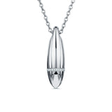 Eternal Pendant Polished Silver Diamond Set, Large