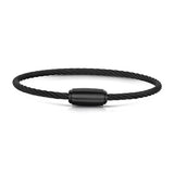 Rope Bracelet Matt Black Wire & Satin Black Clasp