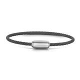 Rope Bracelet Matt Graphite Wire & Matt Silver Clasp