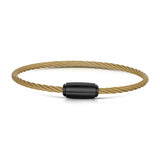 Rope Bracelet Matt Gold Wire & Satin Black Clasp