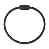 Rope Bracelet Satin Black Wire & Matt Black Clasp