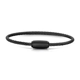 Rope Bracelet Satin Black Wire & Matt Black Clasp