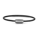 Rope Bracelet Satin Black Wire & Matt Graphite Clasp