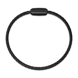 Rope Bracelet Satin Black Wire & Clasp