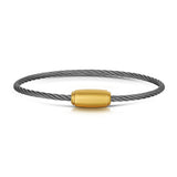 Rope Bracelet Satin Graphite Wire & Matt Gold Clasp