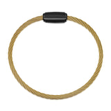 Rope Bracelet Matt Gold Wire & Satin Black Clasp