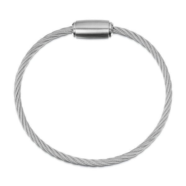 Rope Bracelet Matt Silver Wire & Satin Silver Clasp