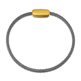 Rope Bracelet Satin Graphite Wire & Matt Gold Clasp