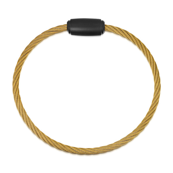Rope Bracelet Satin Gold Wire & Matt Black Clasp