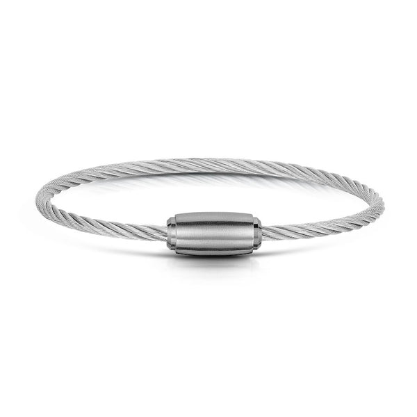 Rope Bracelet Satin Silver Wire & Satin Graphite Clasp